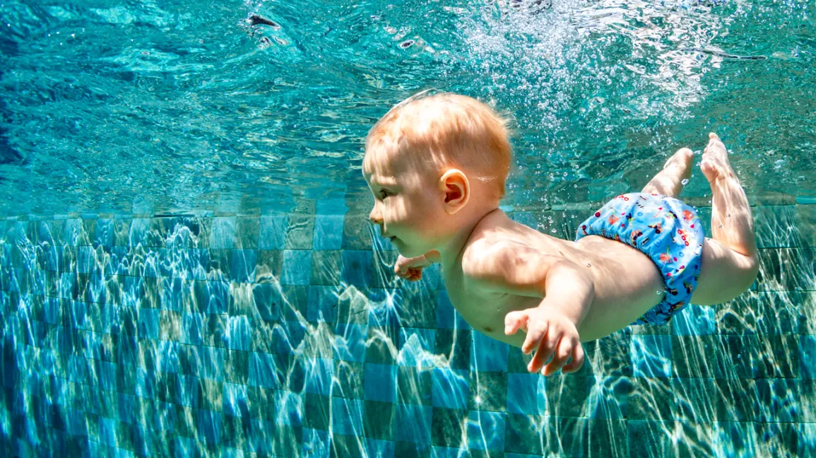 baby swimming